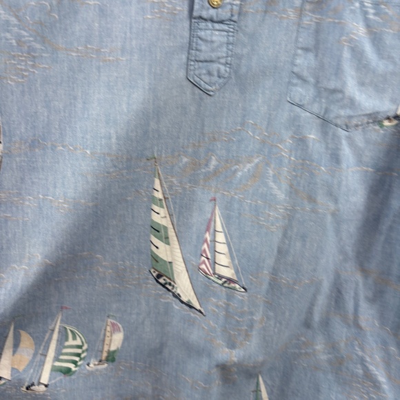 Reyn Spooner Vintage Sailboat Print Button-Up Shirt Men’s M Classic Fit Nautical - Picture 15 of 15